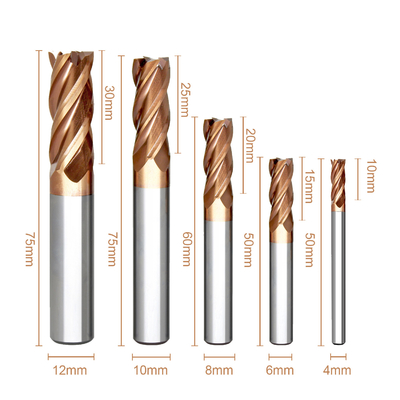 قیمت خوب HRC55 Golden Long Reach Endmill 4 To Carbide End Mill آنلاین