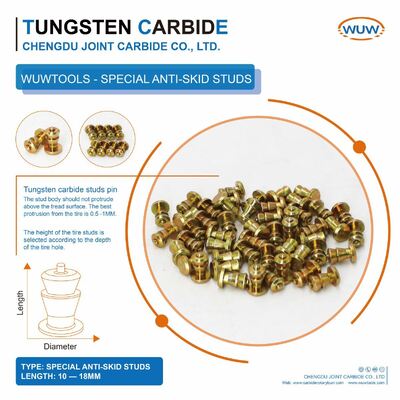 قیمت خوب میخ‌های لاستیک برفی کاربید تنگستن سفارشی با طول کلی 5.7-15 میلی‌متر و قطر 6.5-12 میلی‌متر برای دوچرخه، اسکوتر، ATV-UTV، لیفتراک، خودرو، کامیون، وسایل نقلیه خارج از جاده آنلاین