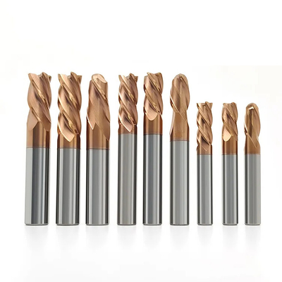 قیمت خوب پوشش رنگی HRC55 طلایی 4 فلوت Long Shank Square End Mill Cutter 1/4 اینچ آنلاین