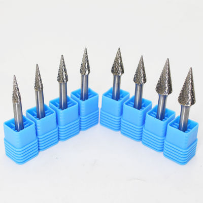 قیمت خوب سنگ شکن شکل مخروطی YG7 درجه Tungsten Carbide Rotary Burr برای فولاد سخت شده با سطح برش دوگانه و پولیش آنلاین