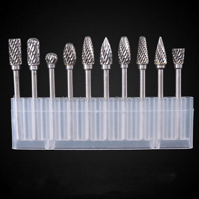 قیمت خوب 10 عدد مجموعهٔ متهٔ کاربید تنگستن با شفت 1/8 اینچی، برش دوگانه، با 10 شکل مختلف برای پرداخت فلز آنلاین