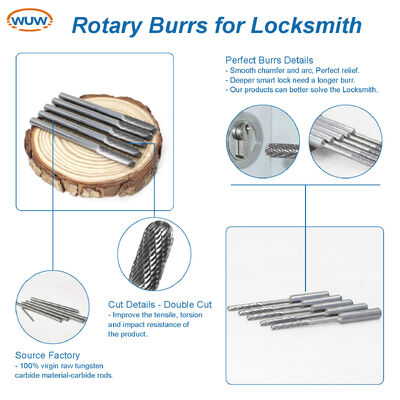 قیمت خوب 150mm Long Shank Tungsten Carbide Rotary Burrs برای پردازش سوراخ قفل عمیق با قطعات خمیر کاربید اضافی طولانی آنلاین